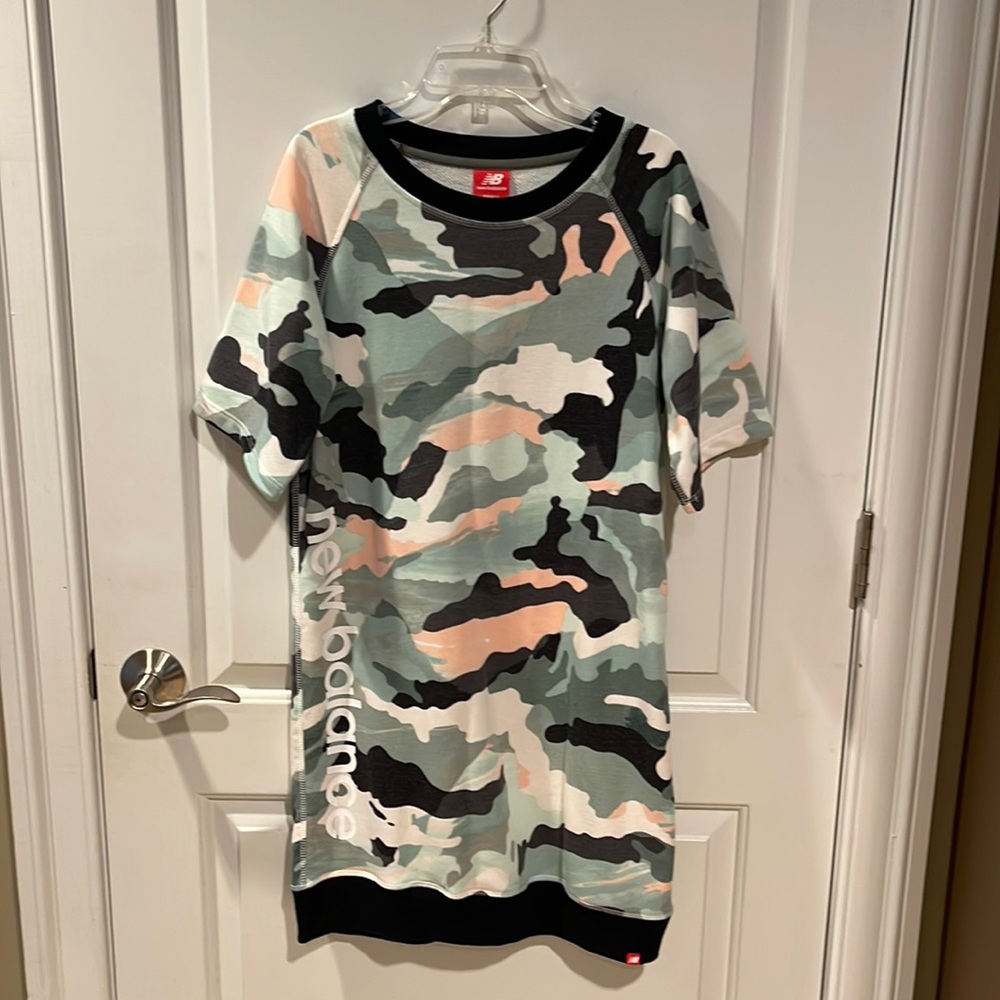 Adorable sweatshirt dress in pink and green camo!